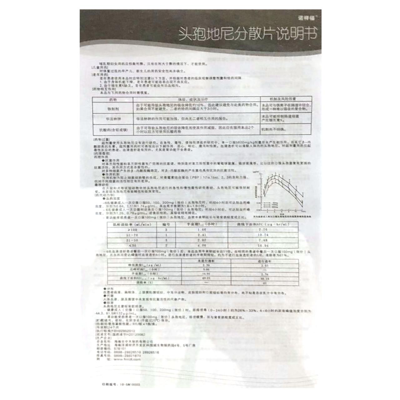 头孢地尼分散片详情页